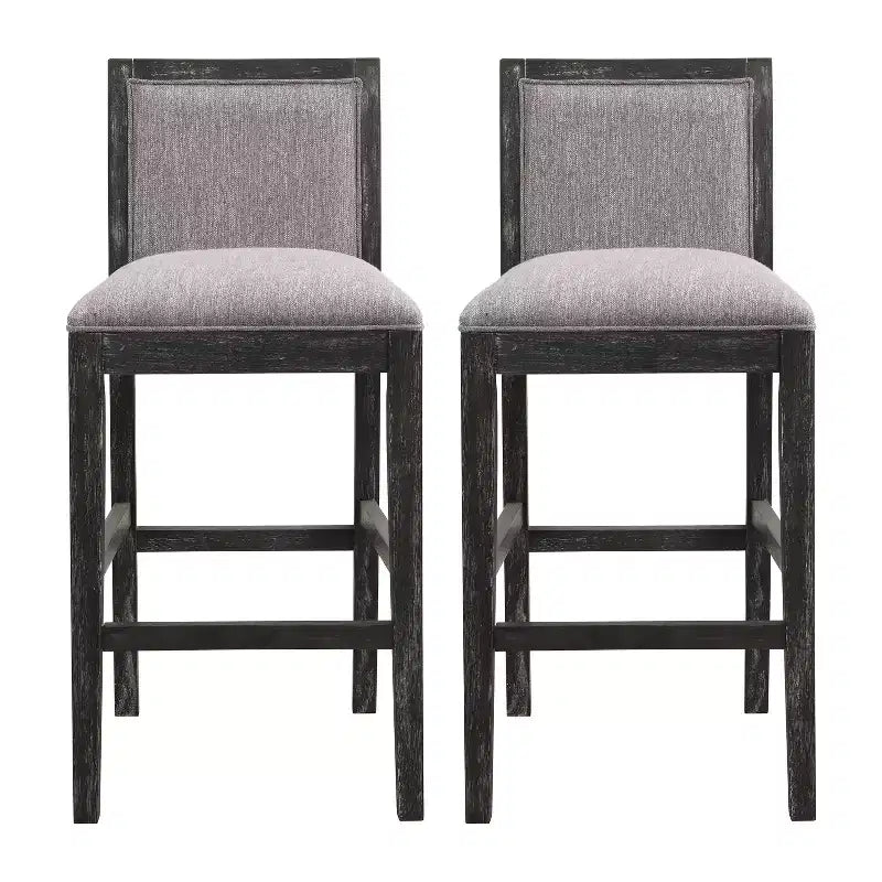   Upholstered 30.5 Rubber Wood Counter Stool with Footrest, Set of 2