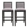   Upholstered 30.5 Rubber Wood Counter Stool with Footrest, Set of 2