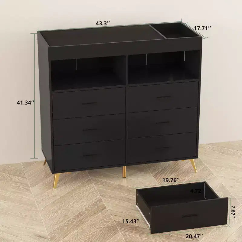 Fasciatoio con cassetti, cassettiera per bambini con fasciatoio, presa di corrente, luce LED e piedini in metallo