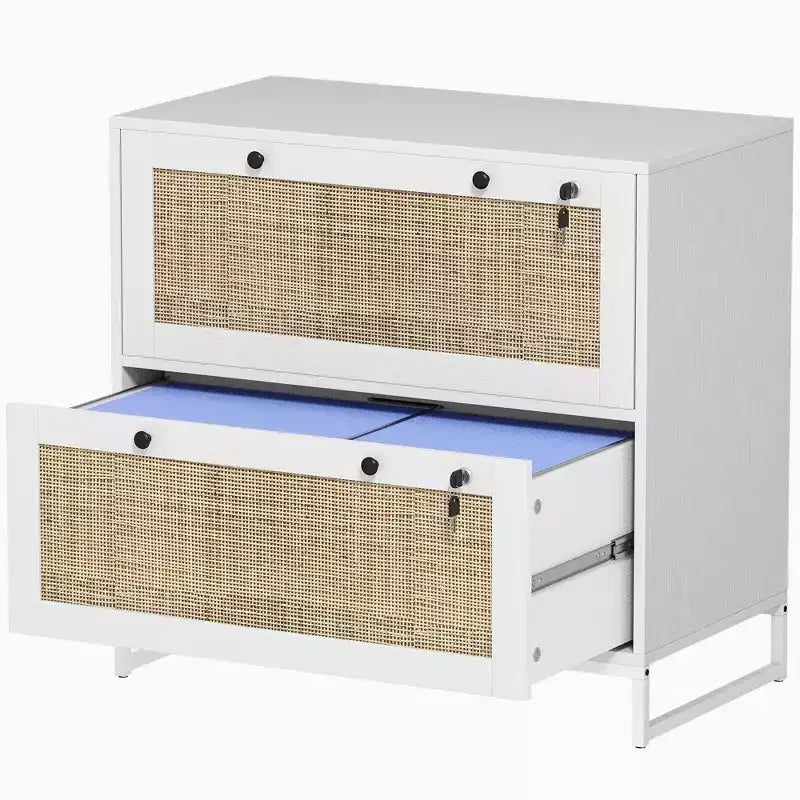 Classificatore verticale a 2 cassetti con serratura, con chiavi e barra regolabile per cartelle formato Letter, A4 e Legal Size