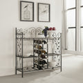 Metal Console Table Wine Rack, Liquor Bar Cabinet with Glass Holder