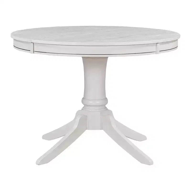 Tavolo da pranzo con piano rotondo allungabile e 4 sedie imbottite