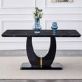   Modern Wooden Dining Table with Imitation Marble Grain