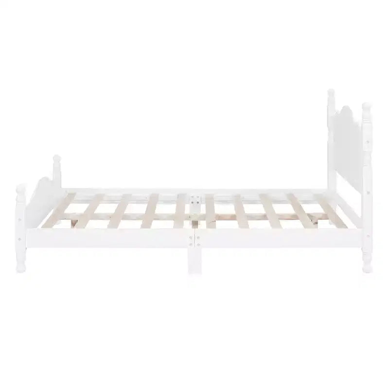 Base letto in legno con montanti torniti