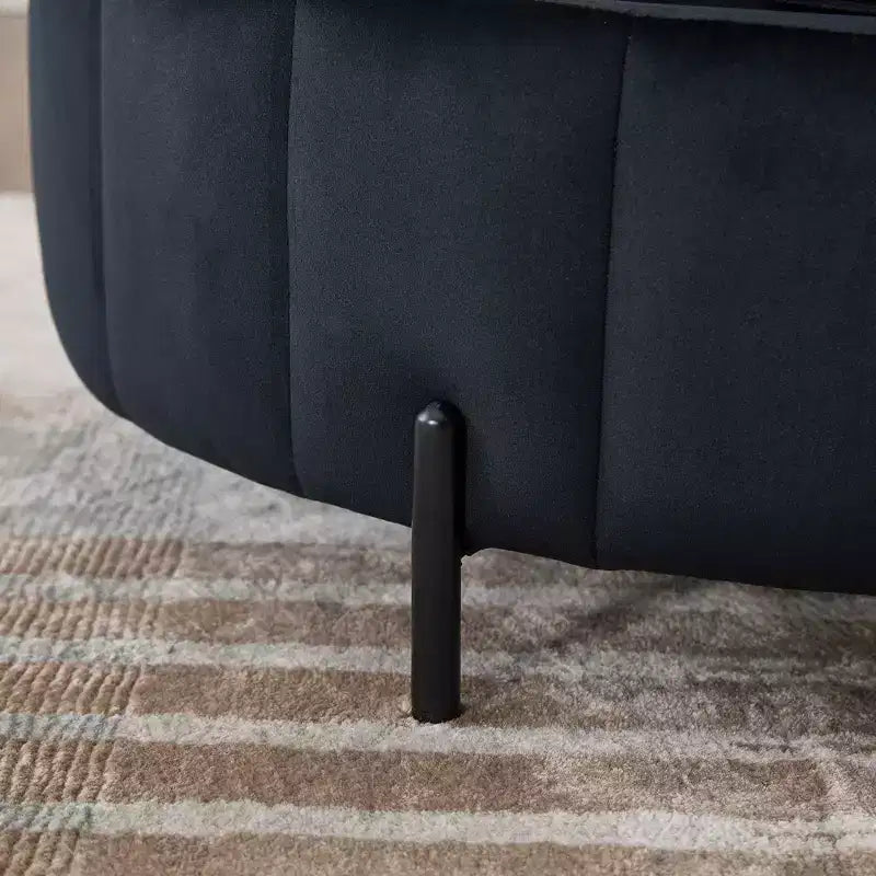 Pouf Moderno con Contenitore, Sgabello Poggiapiedi Imbottito in Velluto con Coperchio Reversibile a Forma di Zucca per Soggiorno, Camera da Letto, Ingresso