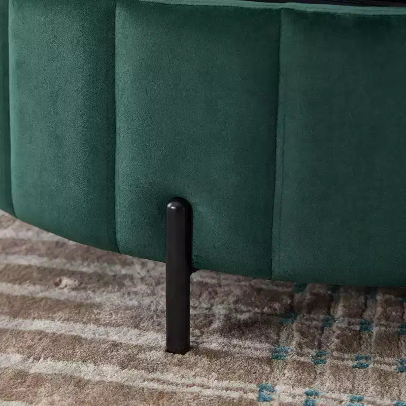 Pouf Moderno con Contenitore, Sgabello Poggiapiedi Imbottito in Velluto con Coperchio Reversibile a Forma di Zucca per Soggiorno, Camera da Letto, Ingresso