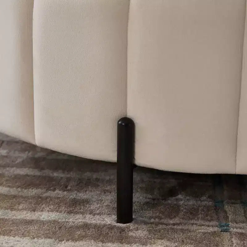 Pouf Moderno con Contenitore, Sgabello Poggiapiedi Imbottito in Velluto con Coperchio Reversibile a Forma di Zucca per Soggiorno, Camera da Letto, Ingresso