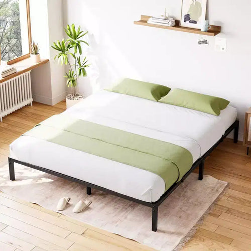 Struttura letto matrimoniale Queen da 14/16, non necessita di rete, robusta piattaforma in metallo, facile da montare, elevata capacità di carico, senza rumore