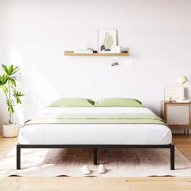 Struttura letto matrimoniale Queen da 14/16, non necessita di rete, robusta piattaforma in metallo, facile da montare, elevata capacità di carico, senza rumore