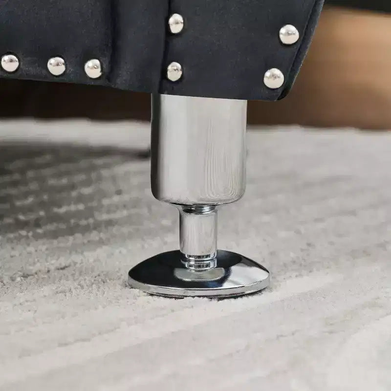 Panca Contenitore in Velluto Trapuntato da 62.2" con Bottoni e Braccioli, Panca da Fondo Letto con 1 Cuscino, Pouf Contenitore per Soggiorno, Camera da Letto