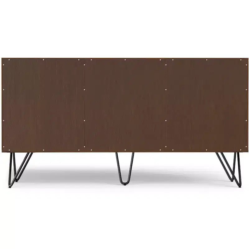 Credenza a buffet industriale contemporanea a 3 ante rettangolare da 60 x 18 pollici in impiallacciatura di noce