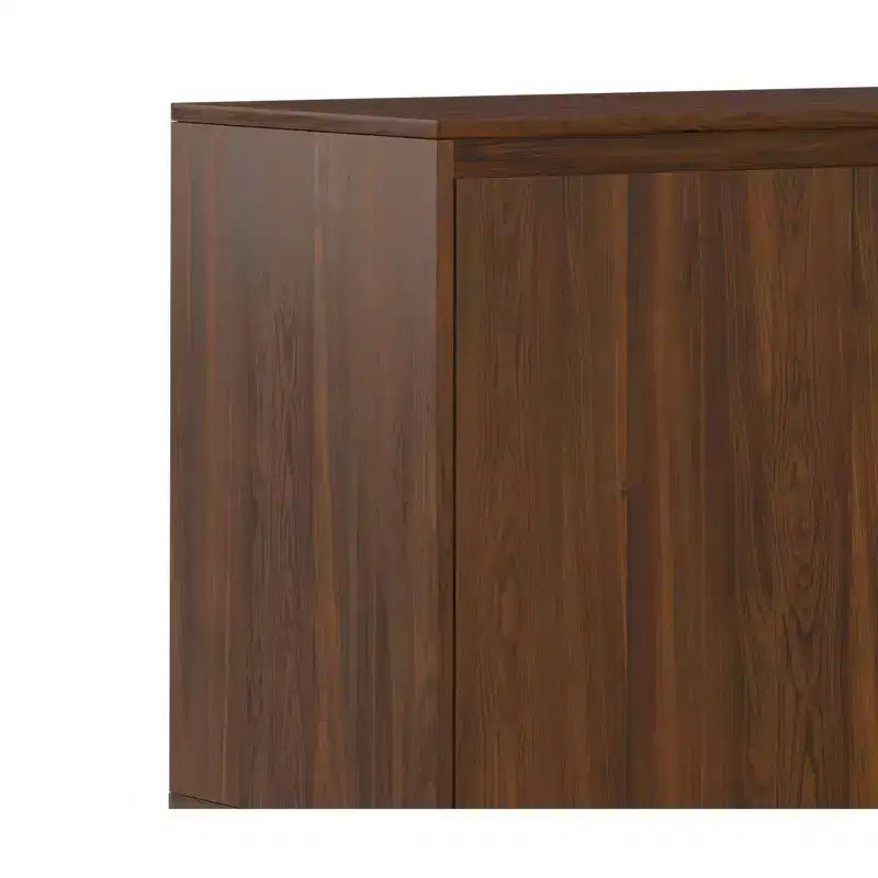 Credenza a buffet industriale contemporanea a 3 ante rettangolare da 60 x 18 pollici in impiallacciatura di noce