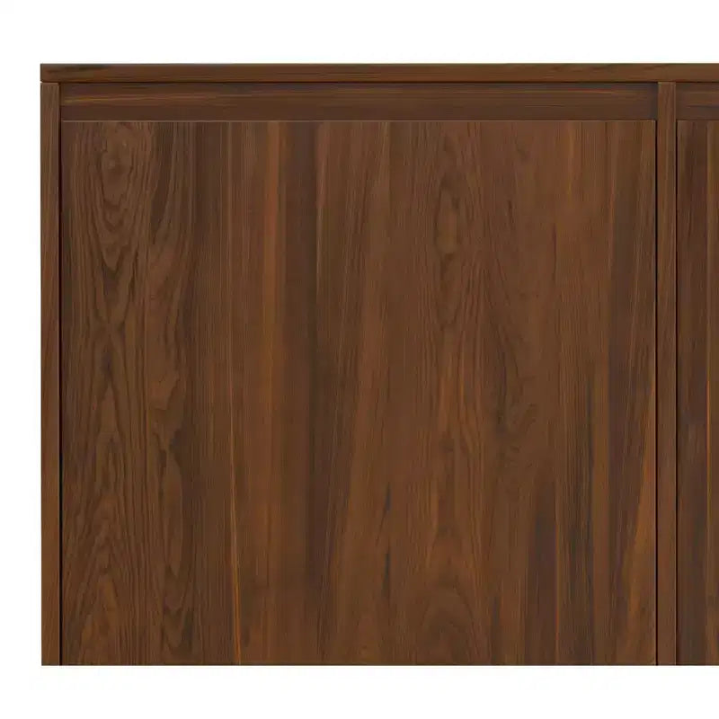 Credenza a buffet industriale contemporanea a 3 ante rettangolare da 60 x 18 pollici in impiallacciatura di noce