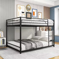  Full Over Full Metal Bunk Bed with Safety Guard Rails, Heavy Duty Space-Saving Design for Bedroom