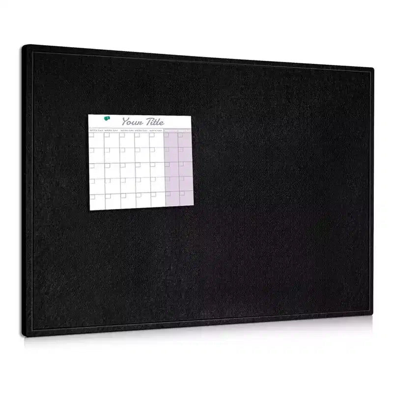 Black Bulletin Board  Decorative Felt & Cork Pin Board for Wall, Self-Adhesive Vision Board for Home/Office/Classroom