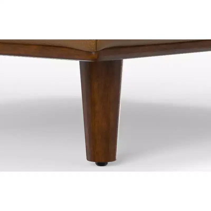 Ottoman a tavolino Mid-Century Modern largo 33 pollici in vera pelle