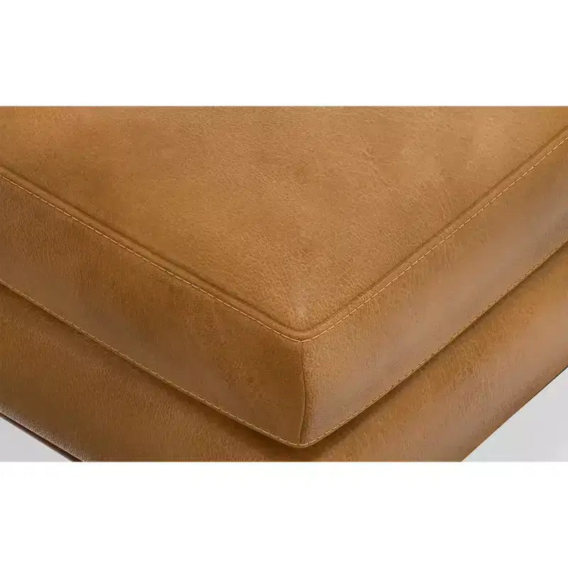 Ottoman a tavolino Mid-Century Modern largo 33 pollici in vera pelle