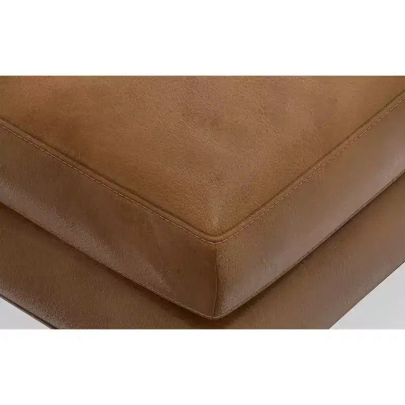 Ottoman a tavolino Mid-Century Modern largo 33 pollici in vera pelle
