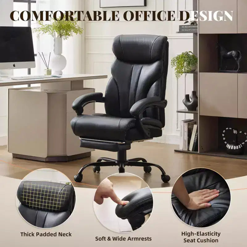 Sedia da ufficio taglie forti portata 227 kg, braccioli regolabili e schienale reclinabile, sedia ergonomica direzionale per computer