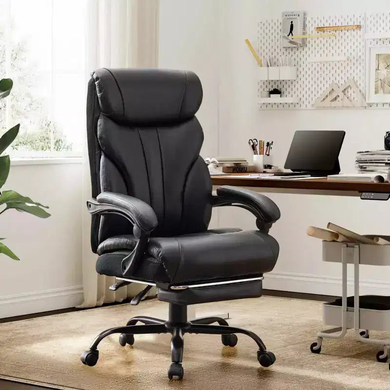 Sedia da ufficio taglie forti portata 227 kg, braccioli regolabili e schienale reclinabile, sedia ergonomica direzionale per computer