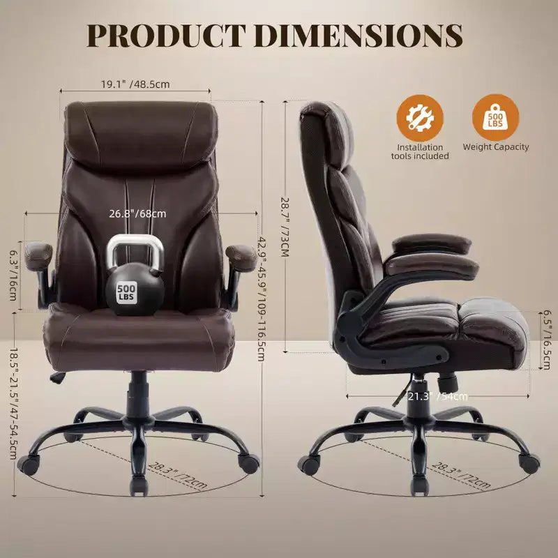 Sedia da ufficio taglie forti portata 227 kg, braccioli regolabili e schienale reclinabile, sedia ergonomica direzionale per computer