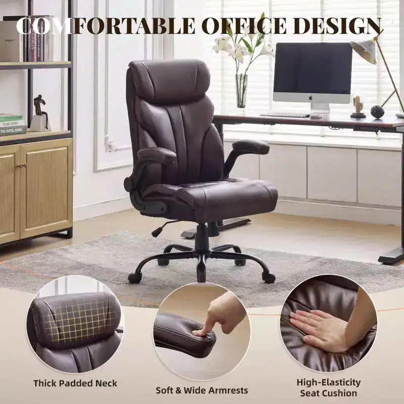Sedia da ufficio taglie forti portata 227 kg, braccioli regolabili e schienale reclinabile, sedia ergonomica direzionale per computer