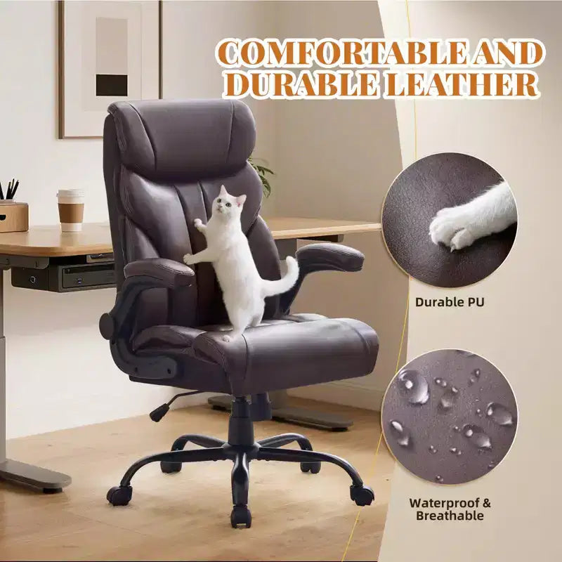 Sedia da ufficio taglie forti portata 227 kg, braccioli regolabili e schienale reclinabile, sedia ergonomica direzionale per computer