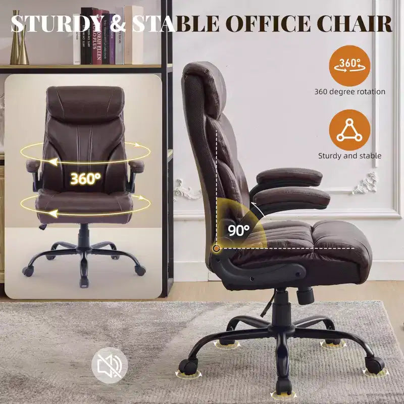Sedia da ufficio taglie forti portata 227 kg, braccioli regolabili e schienale reclinabile, sedia ergonomica direzionale per computer