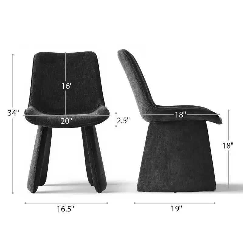 6 sedie da pranzo moderne completamente imbottite con silhouette scultorea, sedie laterali senza braccioli morbide e imbottite per sala da pranzo o cucina