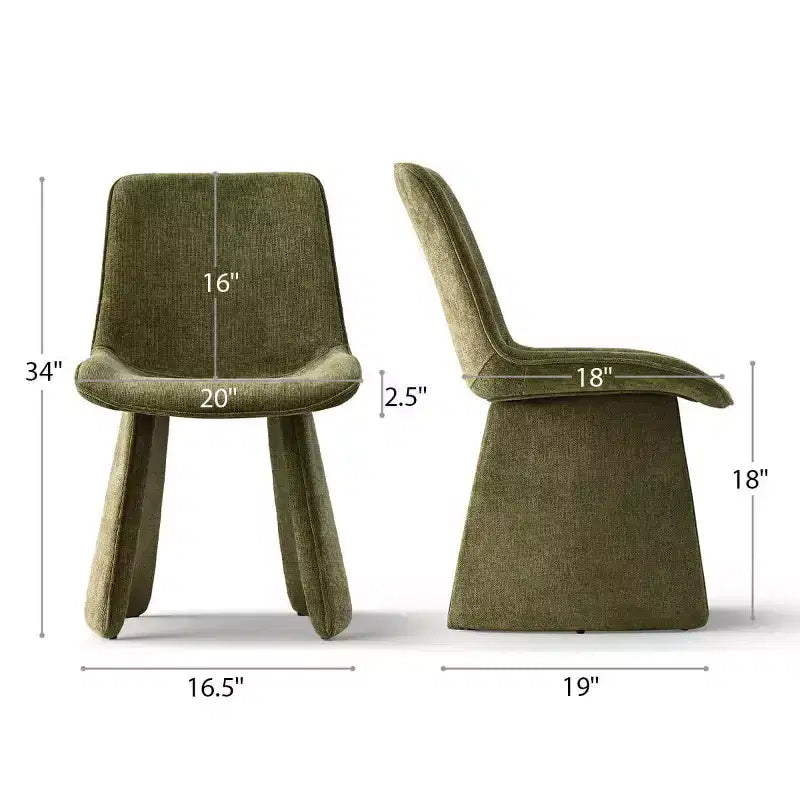 6 sedie da pranzo moderne completamente imbottite con silhouette scultorea, sedie laterali senza braccioli morbide e imbottite per sala da pranzo o cucina
