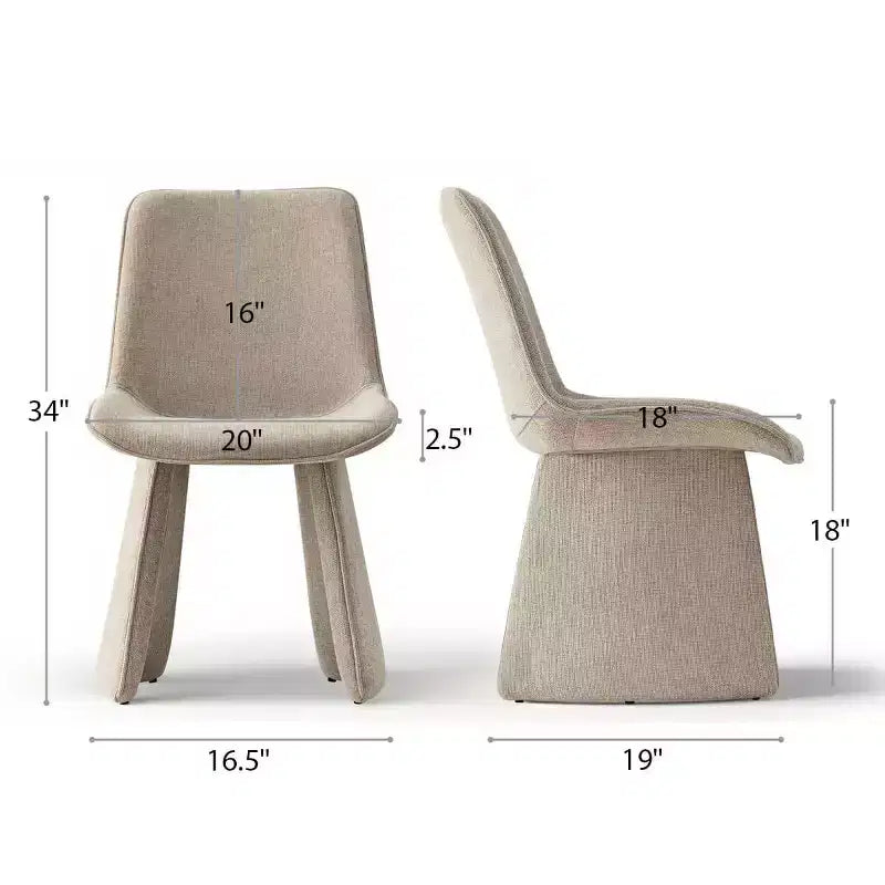 6 sedie da pranzo moderne completamente imbottite con silhouette scultorea, sedie laterali senza braccioli morbide e imbottite per sala da pranzo o cucina