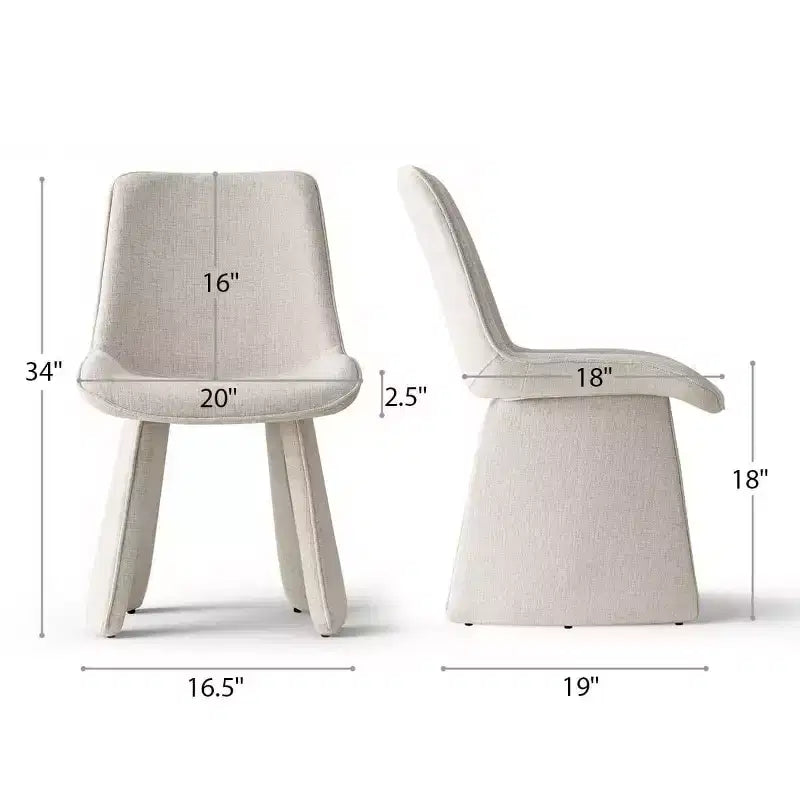 6 sedie da pranzo moderne completamente imbottite con silhouette scultorea, sedie laterali senza braccioli morbide e imbottite per sala da pranzo o cucina