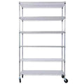  6 Tier 6000LBS NSF Metal Wire Shelving, Heavy Duty Adjustable Storage Rack with Wheels & Shelf Liners (Chrome)