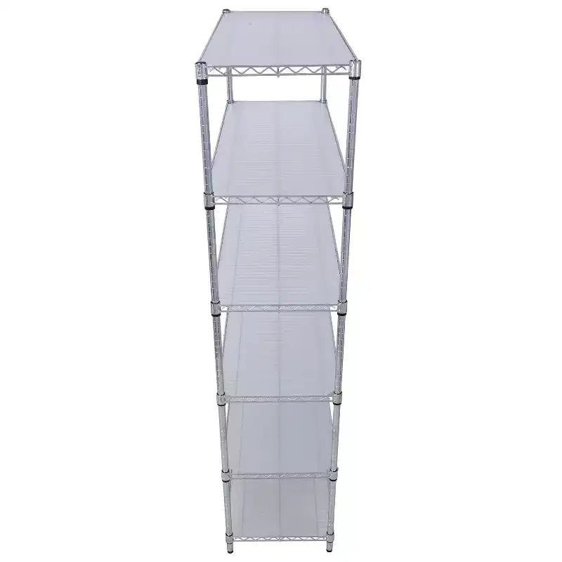Scaffalatura in Filo Metallico NSF a 6 Livelli 6000LBS, Scaffale di Stoccaggio Regolabile Heavy Duty con Ruote e Fodere per Ripiani (Cromo)