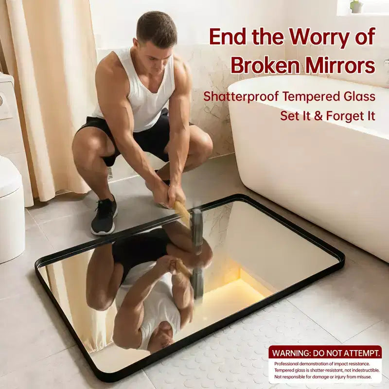 Specchio da bagno con vetro temperato, specchio da parete moderno 40X30, orizzontale/verticale