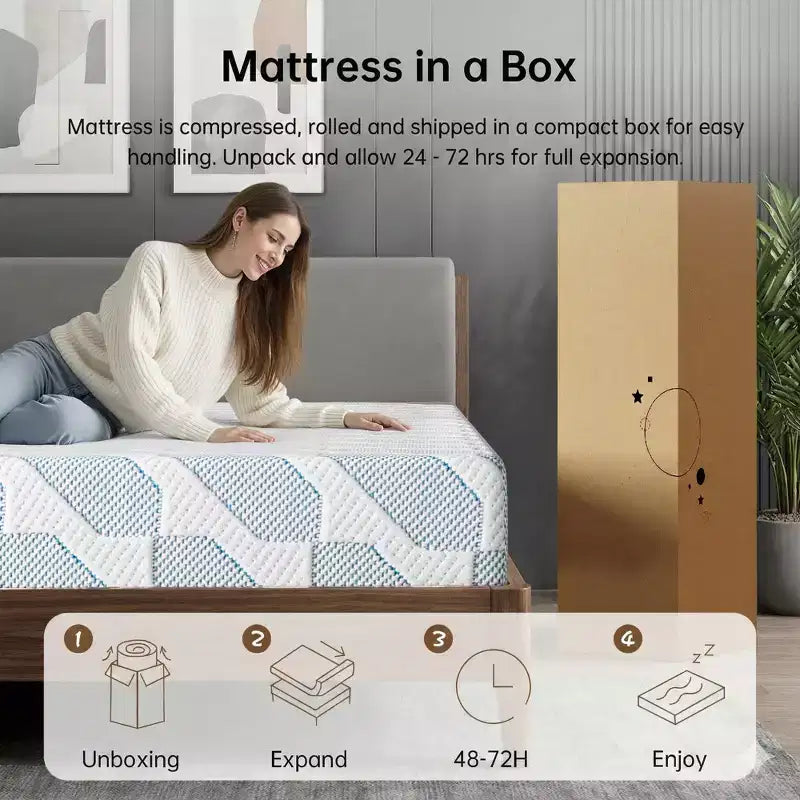 Materasso da 5 pollici per adulti, ragazzi e singoli, misure Twin/Twin XL/Full, materasso in memory foam rinfrescante, rivestimento rimovibile e lavabile, rigidità media.