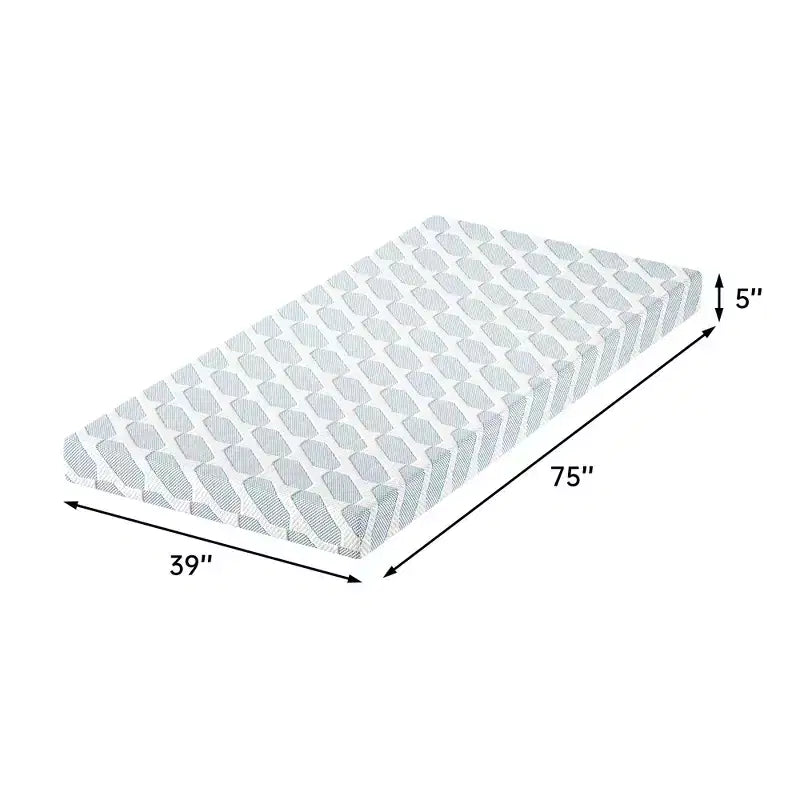 Materasso da 5 pollici per adulti, ragazzi e singoli, misure Twin/Twin XL/Full, materasso in memory foam rinfrescante, rivestimento rimovibile e lavabile, rigidità media.
