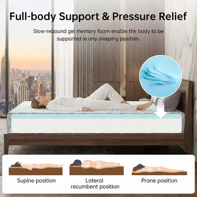 Materasso da 5 pollici per adulti, ragazzi e singoli, misure Twin/Twin XL/Full, materasso in memory foam rinfrescante, rivestimento rimovibile e lavabile, rigidità media.