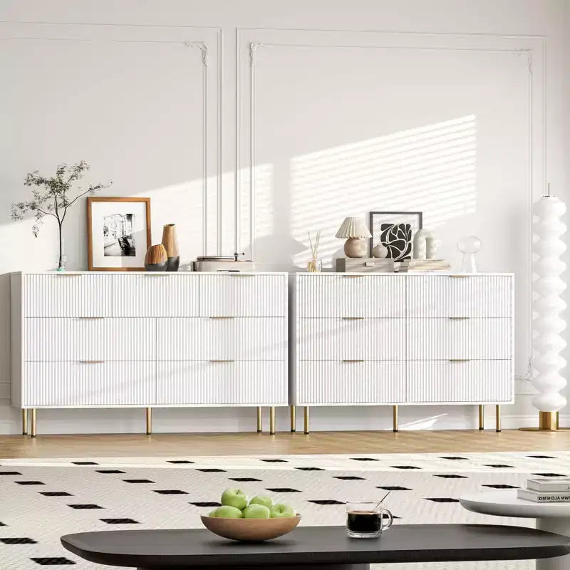 Comò in legno per camera da letto, cassettiera scanalata, comò moderni in legno per armadio, organizer per camera da letto