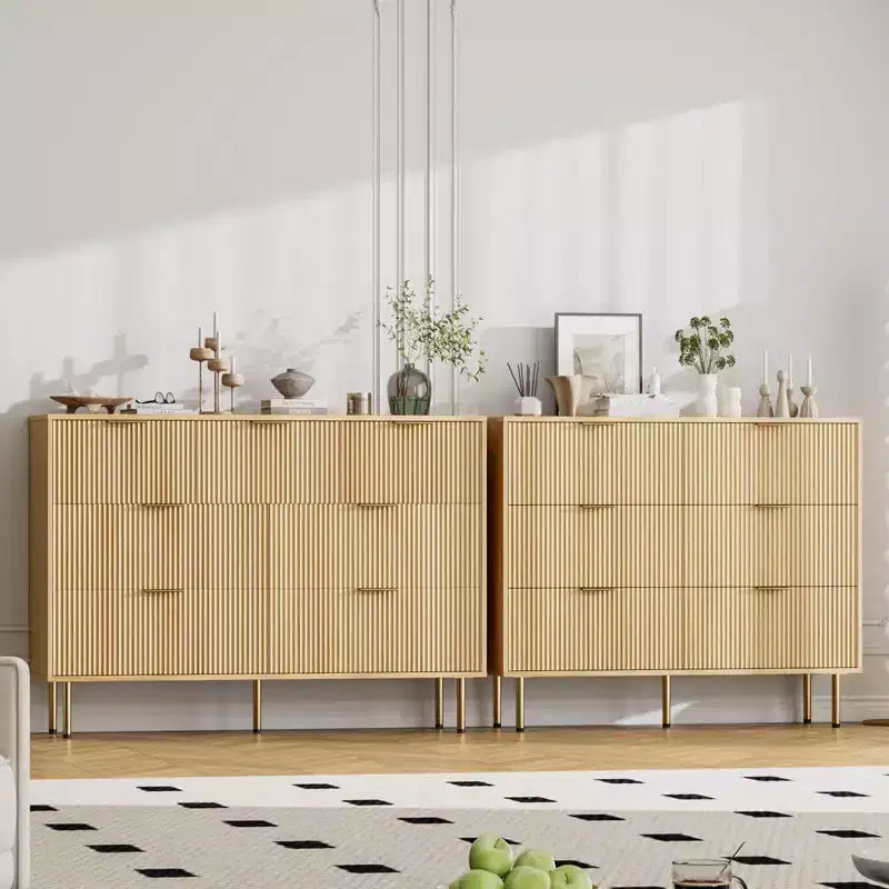 Comò in legno per camera da letto, cassettiera scanalata, comò moderni in legno per armadio, organizer per camera da letto