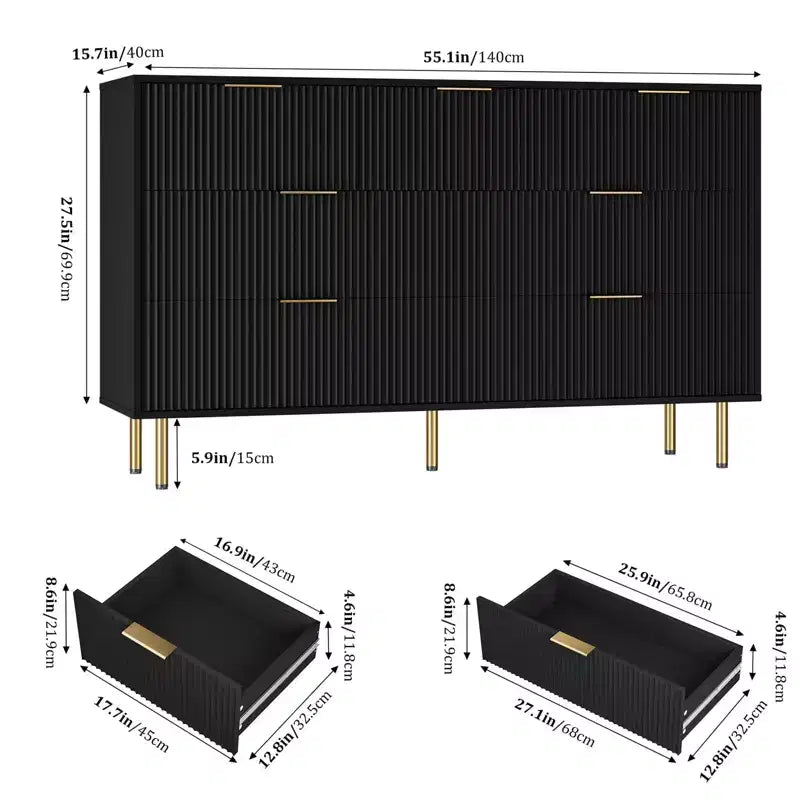 Comò in legno per camera da letto, cassettiera scanalata, comò moderni in legno per armadio, organizer per camera da letto