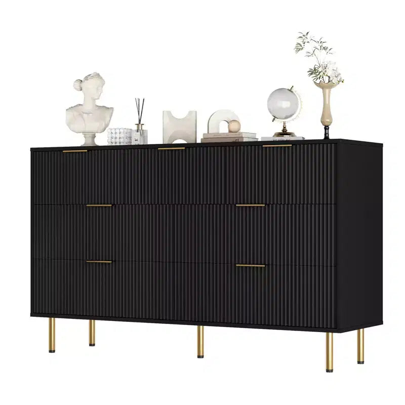 Comò in legno per camera da letto, cassettiera scanalata, comò moderni in legno per armadio, organizer per camera da letto