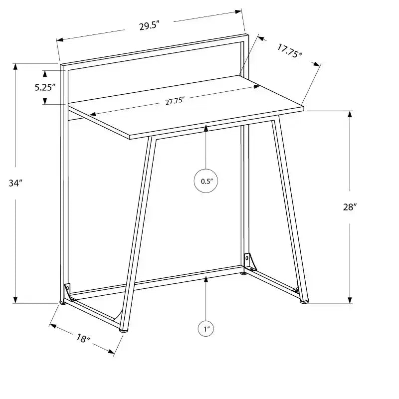 Scrivania per computer da 30 pollici, scrivania moderna con piano in laminato, telaio in metallo, workstation per piccoli spazi, scrivania per laptop per ufficio, studio, camera da letto