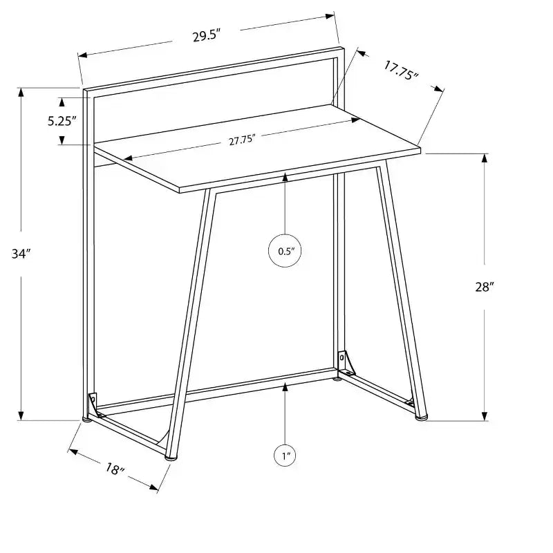 Scrivania per computer da 30 pollici, scrivania moderna con piano in laminato, telaio in metallo, workstation per piccoli spazi, scrivania per laptop per ufficio, studio, camera da letto