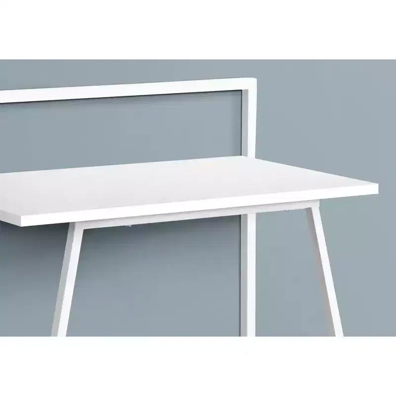 Scrivania per computer da 30 pollici, scrivania moderna con piano in laminato, telaio in metallo, workstation per piccoli spazi, scrivania per laptop per ufficio, studio, camera da letto