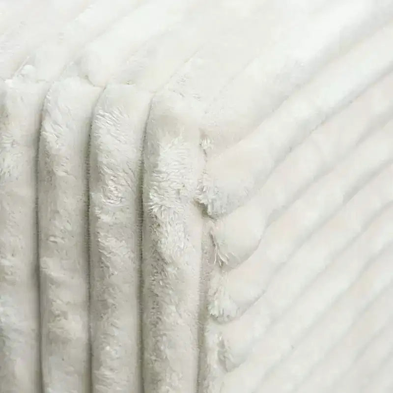 Pouf Imbottito in Peluche Comodo e Contenitivo Divano Sezionale Modulare per Soggiorno Beige