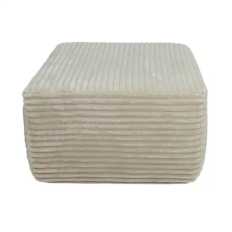 Pouf Imbottito in Peluche Comodo e Contenitivo Divano Sezionale Modulare per Soggiorno Beige