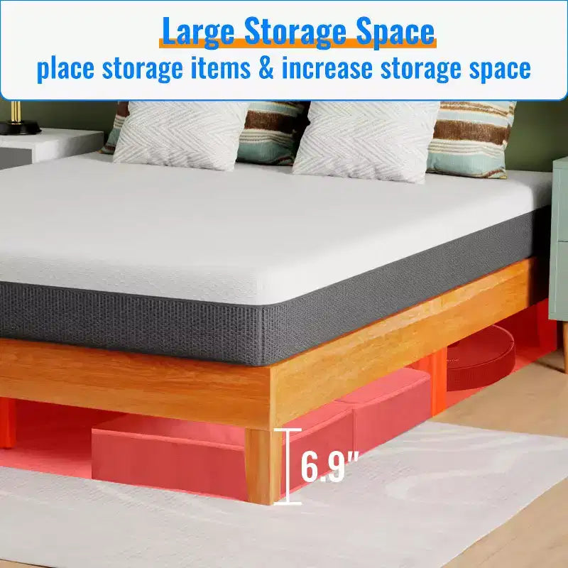 Struttura Letto in Legno Versatile Base Materasso in Legno Massiccio con 14 Doghe Nessuna Rete a Molle Necessaria