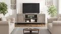   TV Stand for Living Room, 2-Tier Adjustable Shelves, Metal Base, Media Console for 75 Inch TV, Gray