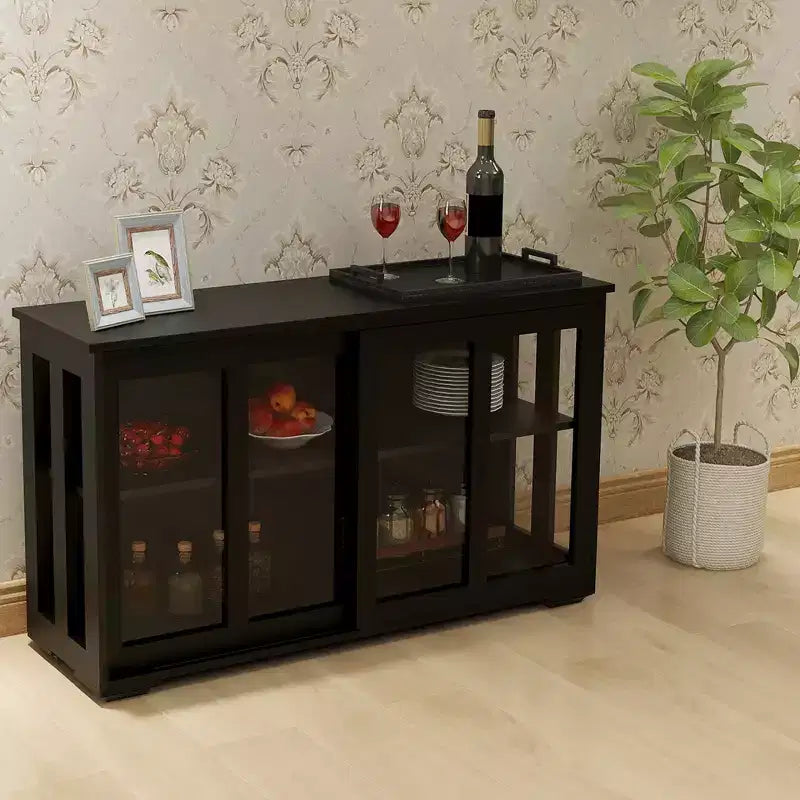  Kitchen Storage Cabinet with Glass Door for Pantry or Dining Room